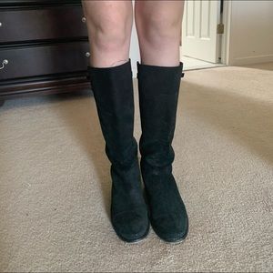 JCrew black suede boots, 9.5